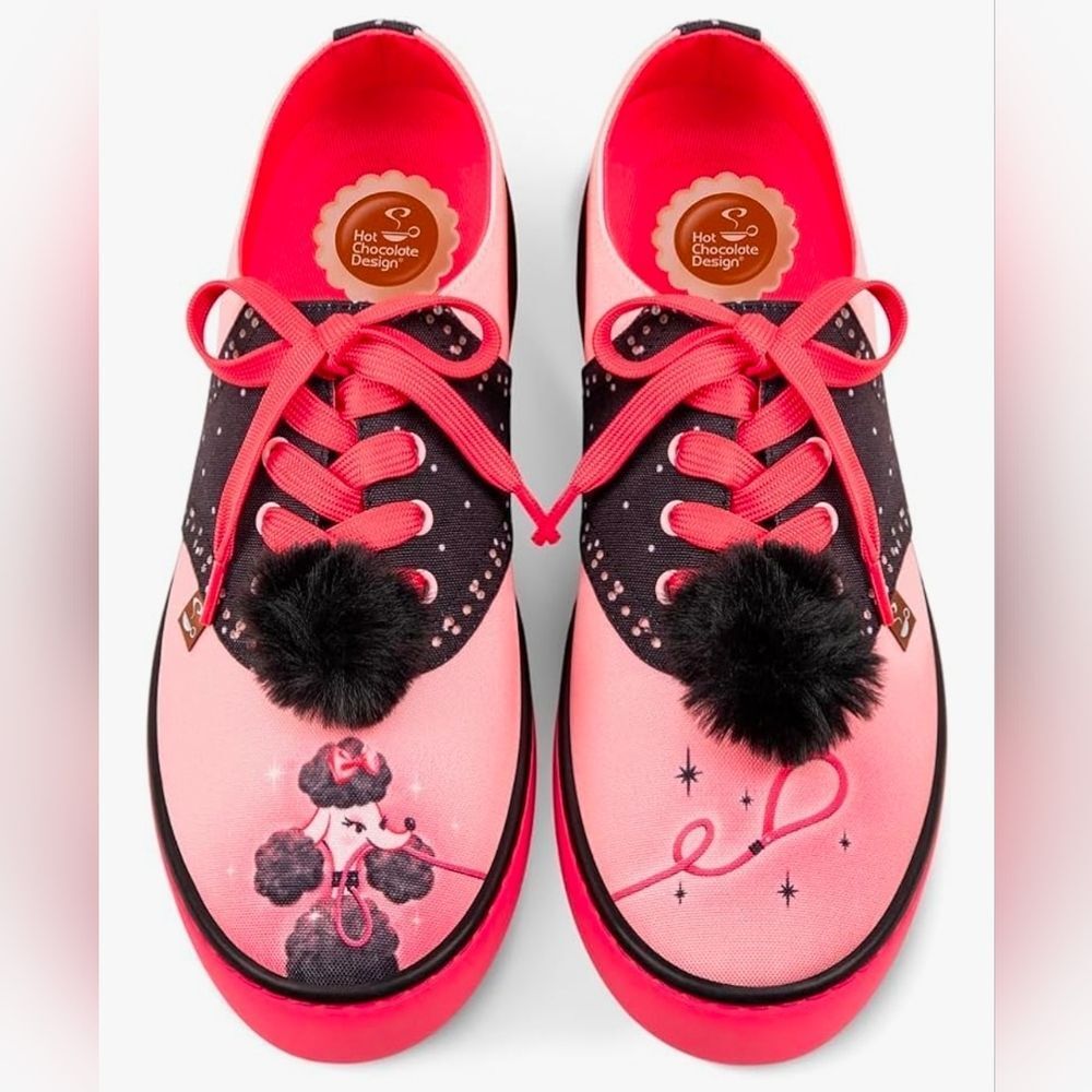 🩵NIB Hot Chocolate Canvas Poodle Perfect Unisex Sneakers Size 8 - Picture 2 of 14